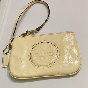 Coach Multi-color Signature Coated Canvas Wristlet